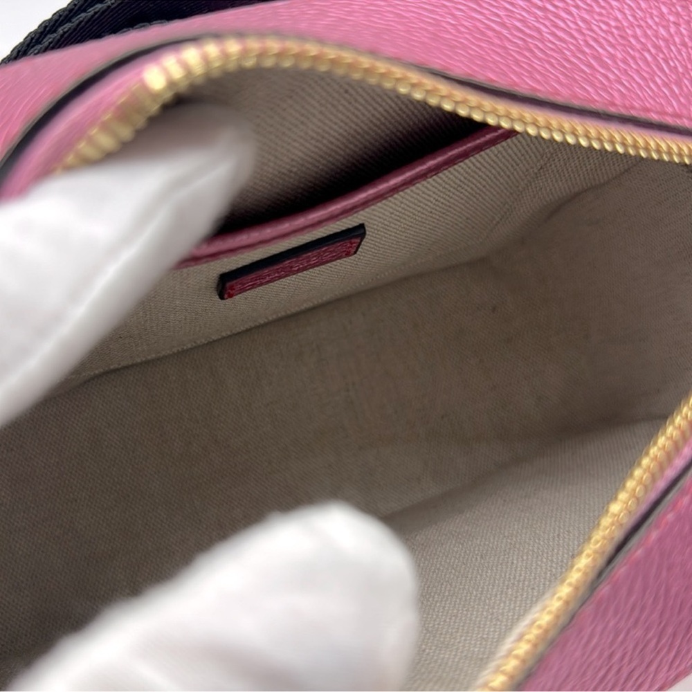 NWT Jimmy Choo Peony Pink Metallic Leather Camera Crossbody - Picture 10 of 12